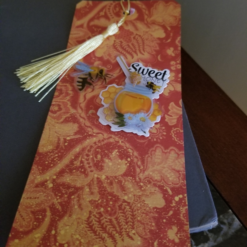 Handmade bookmark in Sweet Honey